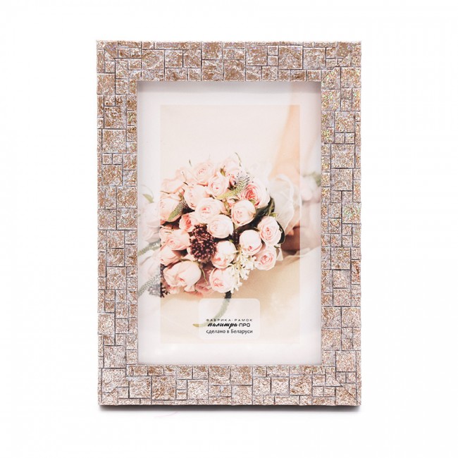 Plastikust pildiraam klaasiga 21х30 3465/04 (grey-brown glitter)