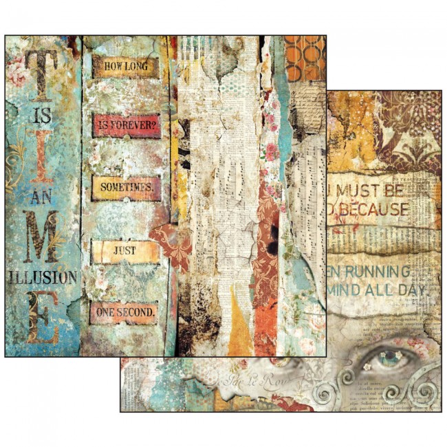 Scrapbookingu paber 30x30cm Time is an Illusion Little Labels