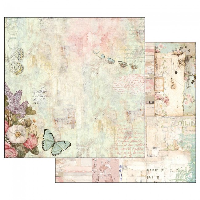 Scrapbookingu paber 30x30cm Wonderland flowers and butterflies