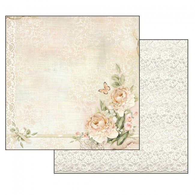 Scrapbookingu paber 30x30cm peony and laces