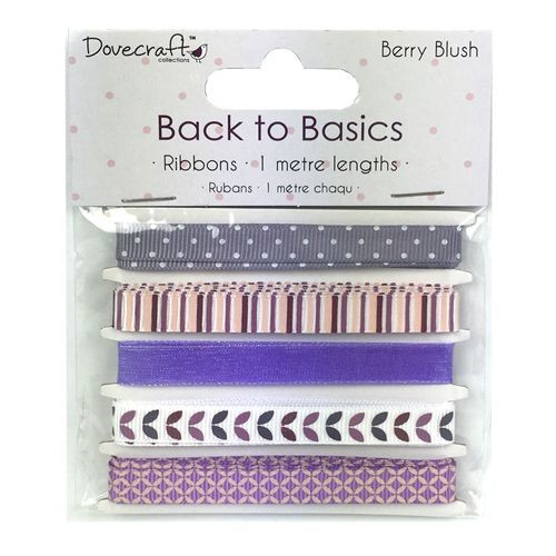 Dovecraft Back to Basics  Berry Blush Ribbons