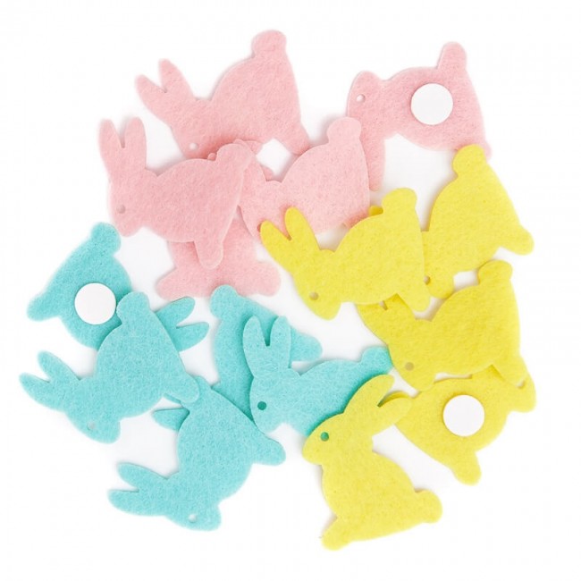 Lihavõtte vildist kleepsud - BUNNY 4cm 15tk PASTEL