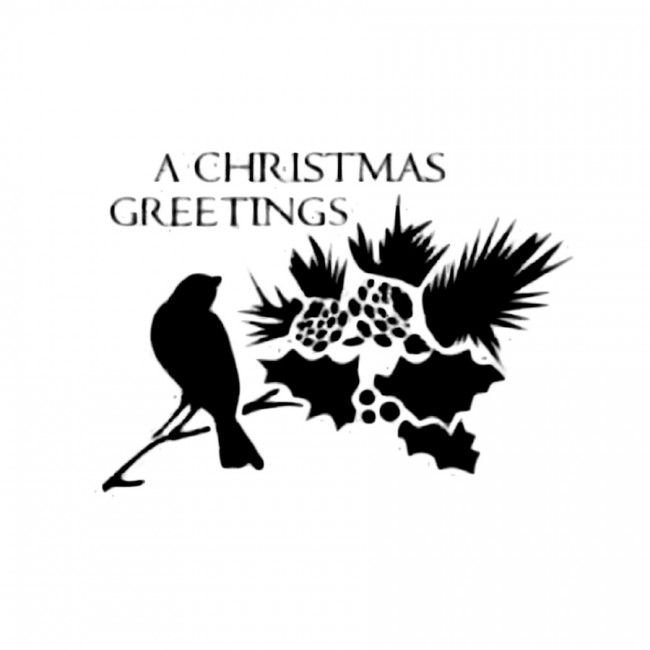 Stencil D Cm.20X15 A Christmas Greeting Bird