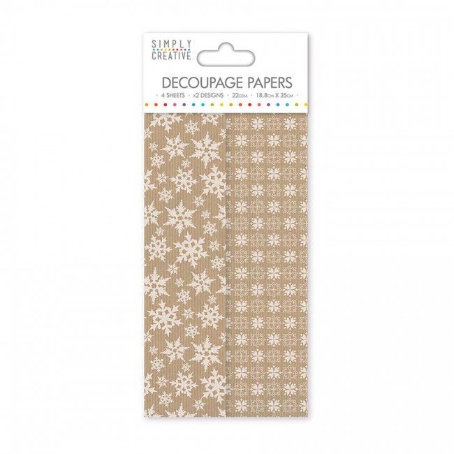 Simply Creative Decoupage Paper  Kraft Snowflake