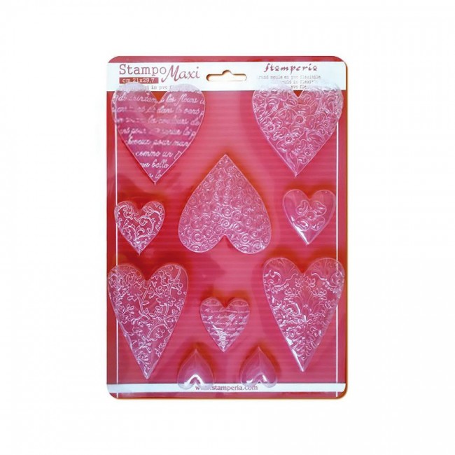 Soft Maxi Mould - Textured Hearts