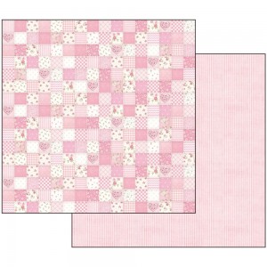 Scrapbookingu paber 30x30cm Baby Girl pink patchwork
