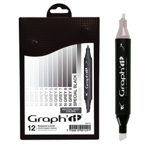 Komplekt GRAPH'IT Marker 12tk  - Neutral Greys