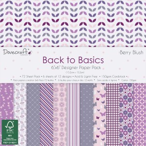 Dovecraft Back to Basics Berry Blush FSC  6x6 Paper Pack