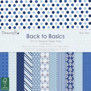 Dovecraft Back to Basics Blue Skies FSC   12x12 Paper Pack