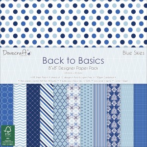 Dovecraft Back to Basics Blue Skies FSC 8x8 Paper Pack
