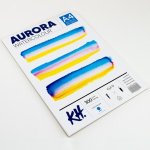 Akvarellialbum AURORA A4, 300gsm 12 lehte, Külmpressitud