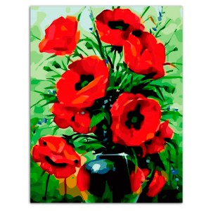 Maalimiskomplekt numbrite järgi : "Poppies Bouquet"40x50