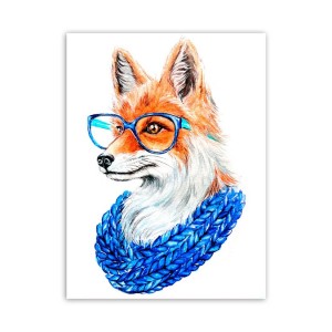 Teemant mosaiik : "Fox with glasses"20x30
