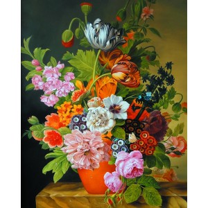 Maalimiskomplekt numbrite järgi : "Summer Bouquet in a Vase" 40x50