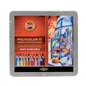 Värviliste Pliiatsite Komplekt "Polycolor" 48 Tk.metall karp