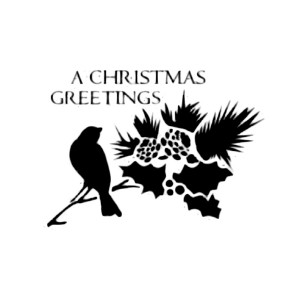 Stencil D Cm.20X15 A Christmas Greeting Bird