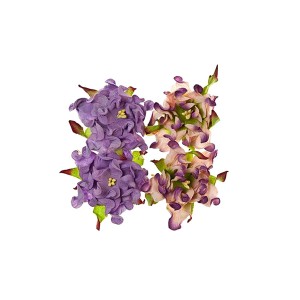 Gardenia 5Cm 4 Pcs In A Pack Light Purple/Purple&Green