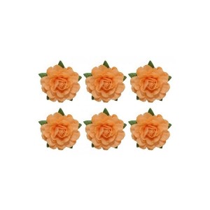 Tea Roses' Flowers, -18 Mm Diameter, 6 Pcs, Beige