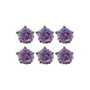 Tea Roses' Flowers, -18 Mm Diameter, 6 Pcs, Purple