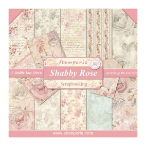 30x30cm  paberiplokk, Stamperia, Shabby Rose