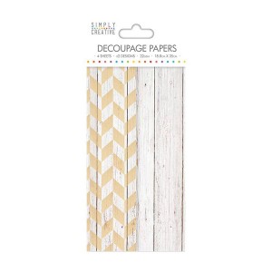 Simply Creative Decoupage Paper  White Wood