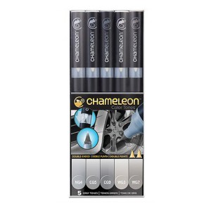 Markerite k-t  Chameleon, 5 Pen Grey Tones