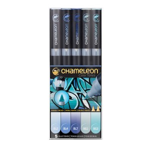 Markerite k-t Chameleon, 5 Pen Blue Tones