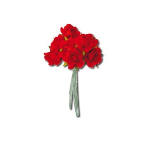 8 Red Paper Roses Bouquet