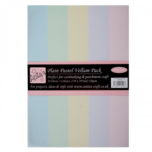 A4 "Parchment Vellum" paber  10tk  - Plain Pastels