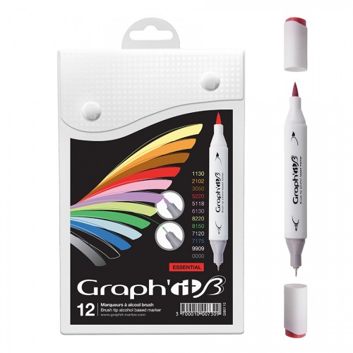 Komplekt Graph'it Brush Marker 12tk Brush Markers - Essential