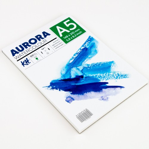 Akvarellialbum AURORA A5, 300gsm 12 lehte, Krobeline