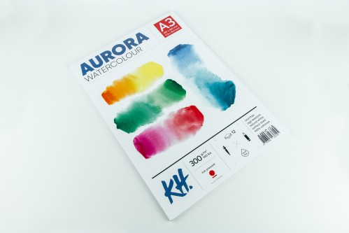 Akvarellialbum AURORA A3, 300gsm 12 lehte, Kuumpressitud