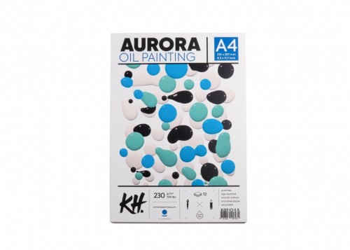 Paberiplokk õlivärvide jaoks AURORA A4, 230gsm 12 lehte