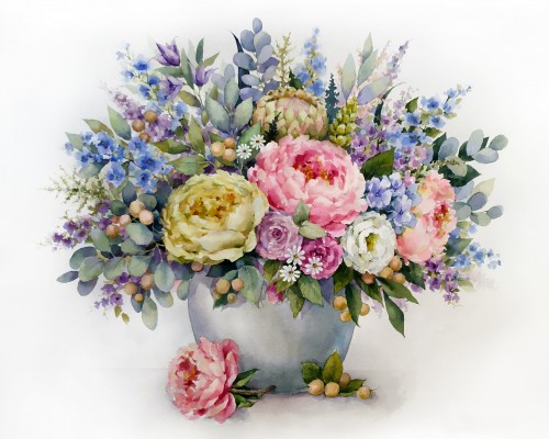Maalimiskomplekt numbrite järgi : "Delightful Bouquet" 40x50