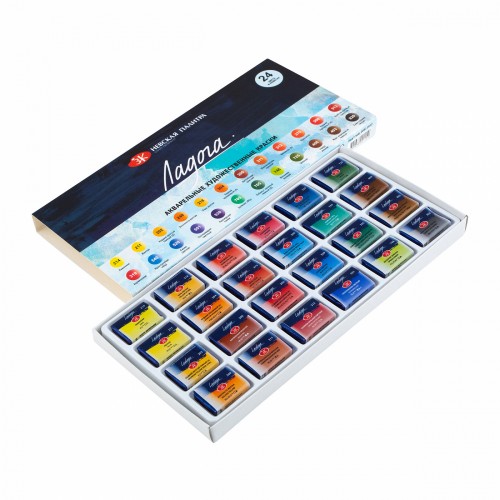 Akvarelli komplekt "Ladoga", 24tk*2,5ml, pappkarbis,