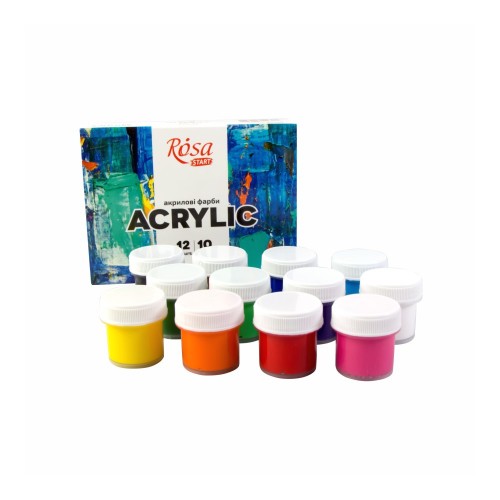 Akrüülvärvi k-t  COLOR 12x10ml, ROSA START