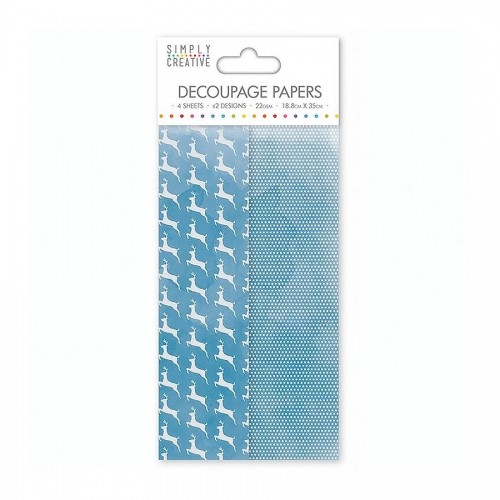 Simply Creative Decoupage Paper  Blue Stags