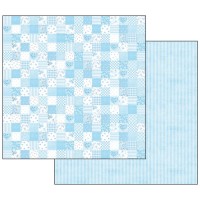 Scrapbookingu paber 30x30cm Baby Boy blue patchwork