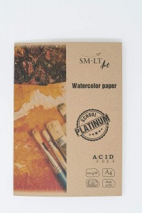 Watercolor paper "Platinum" in folder "SMLT" A4, 20 lh,220gsm