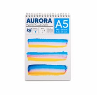 Akvarellialbum AURORA A5, 300gsm 12 lehte, Külmpressitud (Spiraal)