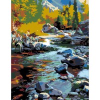 Maalimiskomplekt numbrite järgi : „River in the Мountains“, 35х45cm,