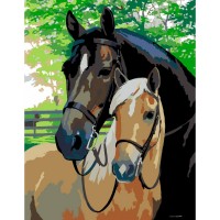 Maalimiskomplekt numbrite järgi : „Horses“, 35х45cm,