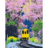 Maalimiskomplekt numbrite järgi:„Bright train“,35х45cm, ROSA START