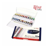 Akvarellvärvi k-t"Classic" ROSA Gallery, plast.karp, 24 värvi*2,5ml