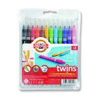 Kaheotsaga viltpliiatsid 12tk,"Twins"