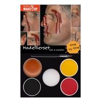 HALLOWEEN Make UP, Näovärvid 3Tk.+Modeleerimis Vaha