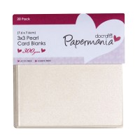 7,5 x7,5cm Kaarditoorikud+ümbrikud (20tk, 300gsm)  -  Pearlised White