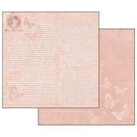 Scrapbookingu Paber 30X30 -  Writing Ofn Pink N+Background And Butterflies