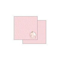 Scrapbookingu Paber 30X30-  Baby Pink With Writing