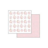 Scrapbookingu Paber 30X30-  Pois And Baby Pink Motifs